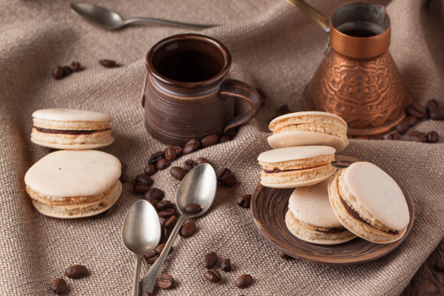  coffee beans macaron and sweets