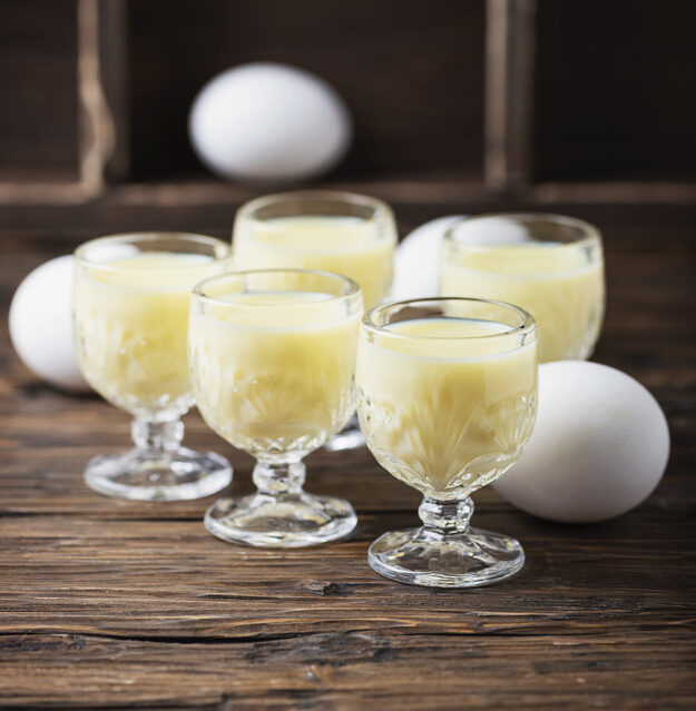 Traditional Italian liquor Vov with eggs