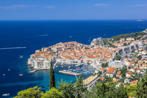 Old medieval town of Ragusa in Dubrovnik on the Dalmatian Coast